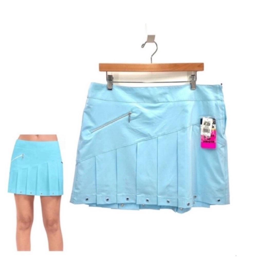Jamie Sadock Skort Powder Blue Airwear Pleated Golf Tennis Skort Size 16 NWT